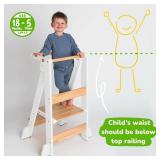 $90 OCODILE Adjustable Foldable Toddler Tower - Folding Tower White