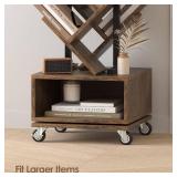 $70 14-Tier Rotating Bookshelf, 360 Spinning Floor Bookcase