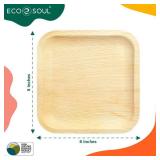 Eco Soul 100 Percent Compostable Palm Leaf Square Plates