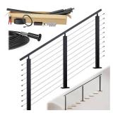 $380 Muzata 4-8ft Black Cable Railing Kit for Stairs, 36in RC09