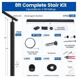 $380 Muzata 4-8ft Black Cable Railing Kit for Stairs, 36in RC09