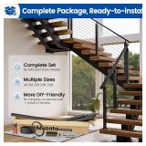 $380 Muzata 4-8ft Black Cable Railing Kit for Stairs, 36in RC09