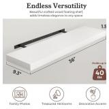 $80 Floating Wall Shelves, 9.3" Deep, White, 36" Hanging Shelf