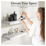 $80 Floating Wall Shelves, 9.3" Deep, White, 36" Hanging Shelf