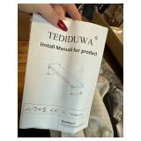 $90 42in Wall Mounted Clothes Rack with Walnut Wood Shelf, Heavy Duty