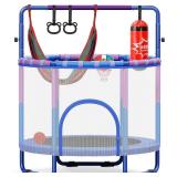 $130 55-Inch Trampoline with Enclosure, 6-in-1, Anti-Rust Tubes