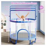 $130 55-Inch Trampoline with Enclosure, 6-in-1, Anti-Rust Tubes