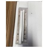 $130 Maupvit Shoe Storage Cabinet with 2 Flip Louvered Doors, White