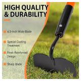 Garden Hoe Tool, 58-Inch Fiberglass Long-Handle Hoe for Weeding