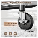 $90 Clothes Rack 450 LBS Load, Metal, Rolling, Black, with Wheels