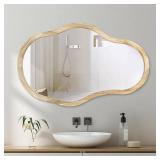 $50 Asymmetrical Wooden Framed Wall Mirror - Hanging Irregular 26x18