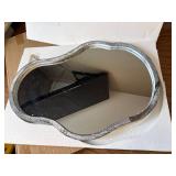 $50 Asymmetrical Wooden Framed Wall Mirror - Hanging Irregular 26x18