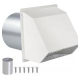 $67 10" Hooded Wall Vent with Screen and Damper, Exhaust Vent Cover