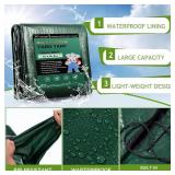 Leaf Tarp 9x9 Ft, Reusable Waterproof Poly Tarp with 4 Drawstrings