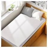 $66 PERLECARE 3 Inch Gel Memory Foam Mattress Topper - Twin