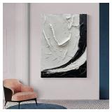 $100 NANKAI Art 40x28in Modern Oil Painting for Wall, Hand-Painted BW