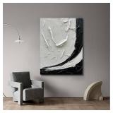 $100 NANKAI Art 40x28in Modern Oil Painting for Wall, Hand-Painted BW