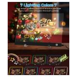 LED Note Board 7 Colors 13.7x10 Acrylic Dry Erase with Light Stand