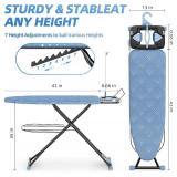 $80 KINGBOARD Ironing Board, Compact with Thick Cover, 7 Heights, Blue