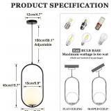 $66 Modern Black Pendant Light, Matte Bedside Lights, Glass Shade