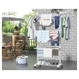 HOMIDEC 4-Tier Foldable Clothes Drying Rack, Stainless White