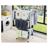 HOMIDEC 4-Tier Foldable Clothes Drying Rack, Stainless White