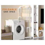 HOMIDEC 4-Tier Foldable Clothes Drying Rack, Stainless White