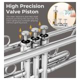 $120 Vangoa Bb Trumpet Student for Band with Case, 7C Mouthpiece