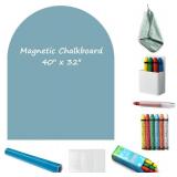 2025 Magnetic Chalkboard Arch Wall Decal 40x32, Cyan
