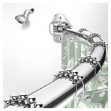 TENOVEL Curved Shower Curtain Rod 42-73 in Adjustable Chrome