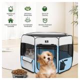 $98 X-ZONE PET Foldable Dog/Cat Playpen, 600D Oxford, Zipper Top