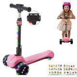 $150 3-Wheel Kids Scooter, LCD, Lights, Throttle, 5 mph, Foldable