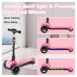 $150 3-Wheel Kids Scooter, LCD, Lights, Throttle, 5 mph, Foldable