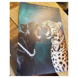 $66 Funny Cheetah Canvas Wall Art Emerald Green Leopard Print 24x36in