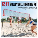 $87 Volleyball Net, 12ft/20ft Adjustable, Portable with Carry Bag