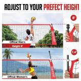 $87 Volleyball Net, 12ft/20ft Adjustable, Portable with Carry Bag