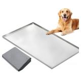 $76 41.26 x 27.75 in Stainless Steel Crate Pan with Mat, 1 in Edge