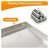 $76 41.26 x 27.75 in Stainless Steel Crate Pan with Mat, 1 in Edge