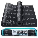 $57 Instructional Yoga Mat with Carrying Strap 75 Poses & 75 Exercises