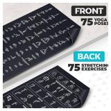 $57 Instructional Yoga Mat with Carrying Strap 75 Poses & 75 Exercises