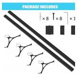 $180 Foot Rail Kit - Undercounter Mount, Heavy-Duty Steel Rails Black