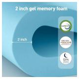 $150 2-Layer Memory Foam Topper King, 2-In Cooling Gel, 8-21 Pocket