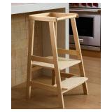 $249 Lalo The Tower: Adjustable Height Toddler Kitchen Stool, Birch