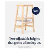 $249 Lalo The Tower: Adjustable Height Toddler Kitchen Stool, Birch
