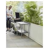 $135 Stainless Steel Prep Table 24x48, Backsplash and Undershelf