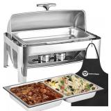 $130 CHEFQ Deluxe Chafer Dish 8-Qt Stainless Rectangular with Pans