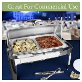$130 CHEFQ Deluxe Chafer Dish 8-Qt Stainless Rectangular with Pans