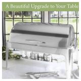 $130 CHEFQ Deluxe Chafer Dish 8-Qt Stainless Rectangular with Pans