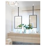 $147 TEHOME Ceiling Mount Mirror, Black Metal Rectangle 20x30"