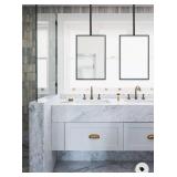 $147 TEHOME Ceiling Mount Mirror, Black Metal Rectangle 20x30"